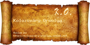 Kolozsváry Orsolya névjegykártya