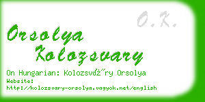 orsolya kolozsvary business card